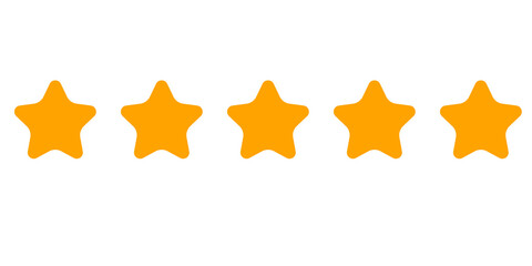 Fototapeta premium golden star rating, Establish icon badges for rating stars. Feedback. Degree of satisfaction rating. Five-star rating icon. Vector illustration. On a transparent background. 
