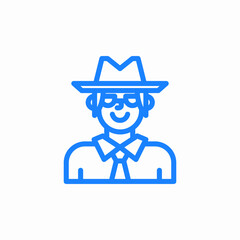 man employee dedective icon sign vector