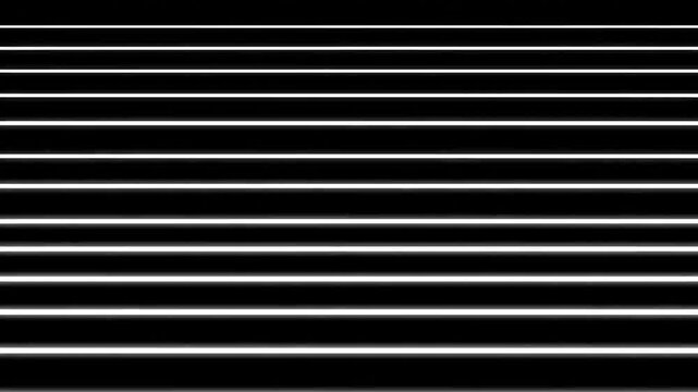 Horizontal white glowing lines against a black background creating a contrast and a sense of depth