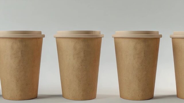 Three wooden cups with lids sitting side by side, ideal for rustic or vintage-themed uses