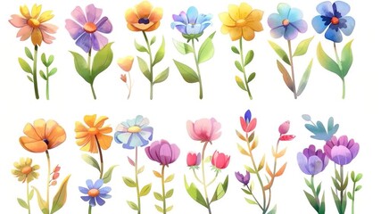 A bouquet of colorful flowers against a white backdrop