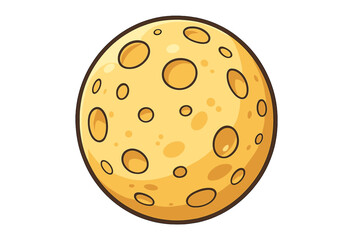 Obraz premium Cartoon vector illustration of the moon with craters, isolated planet, celestial body for space infographic, astronomy design, transparent background vector graphic