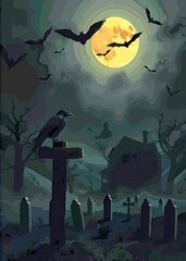 halloween background with haunted house
