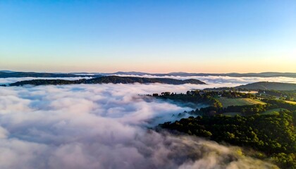 Misty mountain landscape at dawn