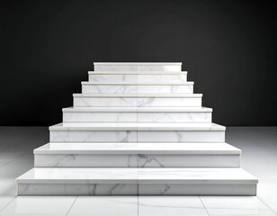 Marble stairs against dark background