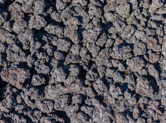 Black lava rock in pacaya region guatemala