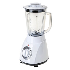 White Kitchen Blender with Transparent Jar and Silver Dial