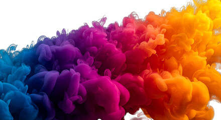 Fototapeta premium Colorful ink cloud swirling isolated on transparent background