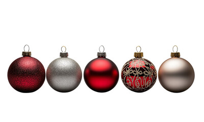 Christmas ornaments baubles with gold caps and hanging loops