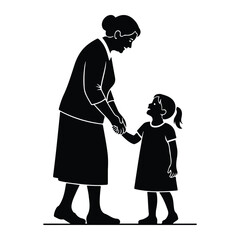 Woman holding childs hand adult holding hands