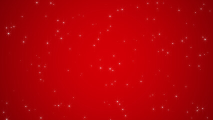 christmas background with shiny glitter stars on red background , new year and winter holiday blank social media background