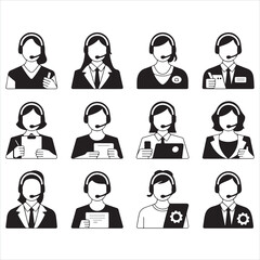 Business people icons set vector illustration