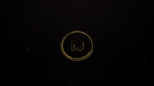 Elegant Gold IJ Initials Logo Animation