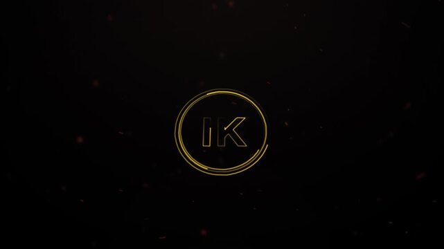 Golden Initial IK Logo Animation Elegant Intro for Videos