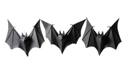 Origami bats displayed craft show art installation indoor eye-level creative hobbies for halloween decor
