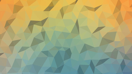 Abstract polygonal background with gradient from orange to blue color scheme