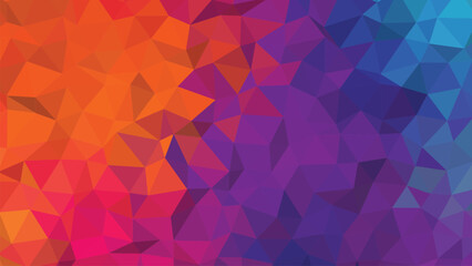 Vibrant polygonal background with a dynamic blend of warm and cool colors