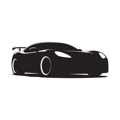 black car silhouette vector isolated on white background