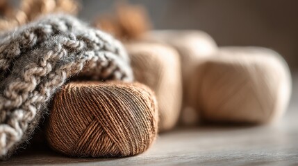 Colorful Yarn Balls and Wool Knitting Threads
