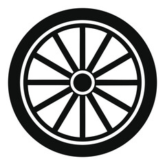 Fototapeta premium Black and White Image of a Wheel with Twelve Spokes Design Style