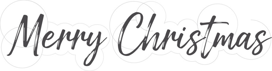 Merry Christmas minimal line art lettering, modern and clean holiday typography
