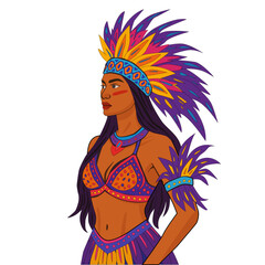 Illustration of a Brazilian Indian native from the state of Maranhão, the Bumba Meu Boi festival.