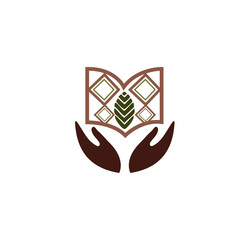 Native Indigenous Wisdom Logo with an Open Book and Open Hands