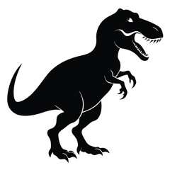 Silhouette of a Tyrannosaurus Rex with Sharp Teeth and Claws, Prehistoric Predator