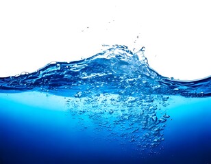 Water splash, vibrant blue