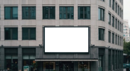 Obraz premium Blank outdoor billboard displayed in modern district.
