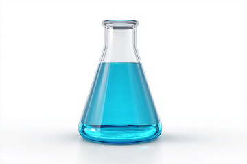 A beaker, 3D render, isolated on a white background.