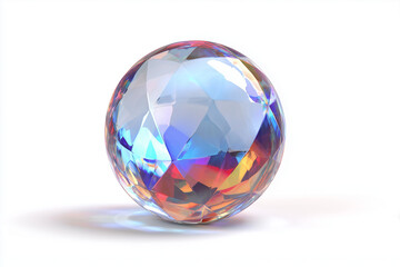 A crystal ball, 3D render, isolated on a white background.