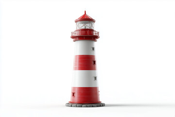 A lighthouse model, 3D render, isolated on a white background.
