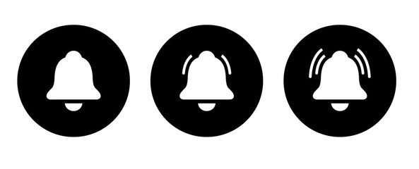 Ringing bell notification alert icon symbol, isolated on transparent background