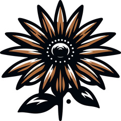 Black eyed susan logo icon vector white background .