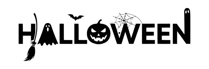 Halloween Text Typography Vector