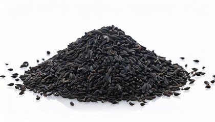 Black Caraway Or Nigella Sativa Heap Isolated On A White Background