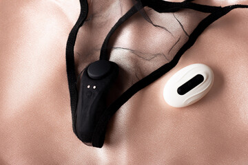 A female sex toy for pussy with a remote control. A sex toy at a distance.