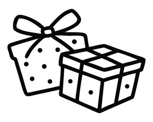 White gift box with ribbon and bow for celebration