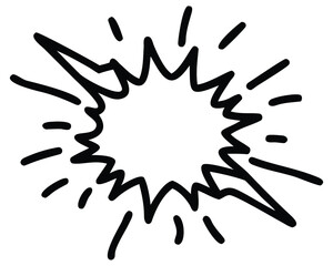 A colorful hand-drawn vector illustration of an ink blot with a sun symbol and people silhouettes