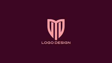 Stylish M letter logo design in shield shape, luxury monogram for branding, modern business emblem, professional corporate company identity, and creative template.