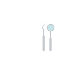 Essential dental tools for oral hygiene and examination, including a professional mirror and explorer instrument