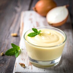 Creamy dip with fresh herbs and onion