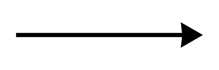 Black arrow directed to the right, isolated on transparent background.

