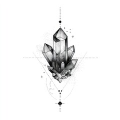Geometric crystal tattoo design