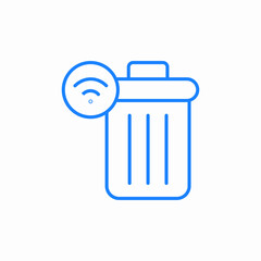 smart trash bin icon sign vector