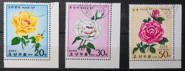 Celebrating Flora With North Korean Commemorative Postage Stamps Featuring Beautiful Roses