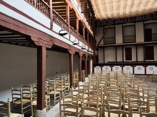 Almagro, Spain; August-20, 2025: Interior view of the courtyard of the Corral de Comedias in Almagro