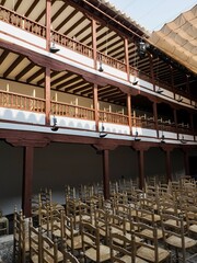 Almagro, Spain; August-20, 2025: Interior view of the courtyard of the Corral de Comedias in Almagro