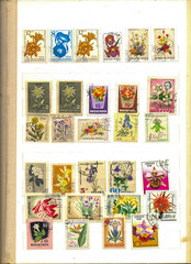 Variety of Used Commemorative Postage Stamps Featuring Beautiful Flowers From Around the World